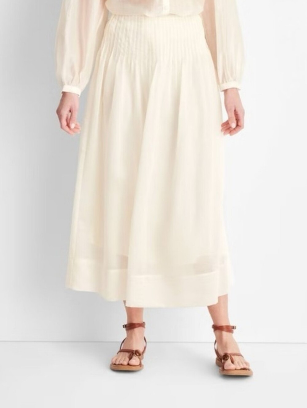 NEW Future Collective Cream Ivory Satin Long Maxi Skirt Lady's 22 PLUS